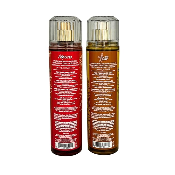 Bath &amp Body Works PRINCESS COLLECTION 2-piece Fine Fragrance Mist Gift Set with a Bow for Holidays ? Full Size ? Limited Edition (Moana &amp Belle)