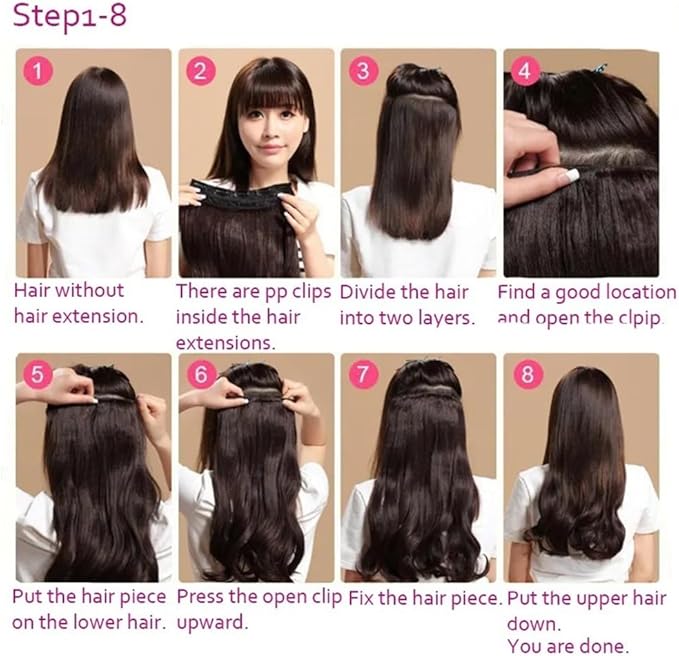 Hair Extensions 40 Inch Ultra Long Wavy Hair Clip in Hair Extensions One Piece Long Thick Synthetic Hairpieces with 5 Clips for Party Cosplay and Various Occasions Hair Extensions Clip in(Black)