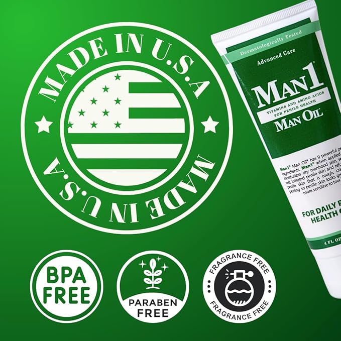 Man1 Man Oil Penile Health Cream - Advanced Care treat dry red cracked discolored irritated or peeling male skin