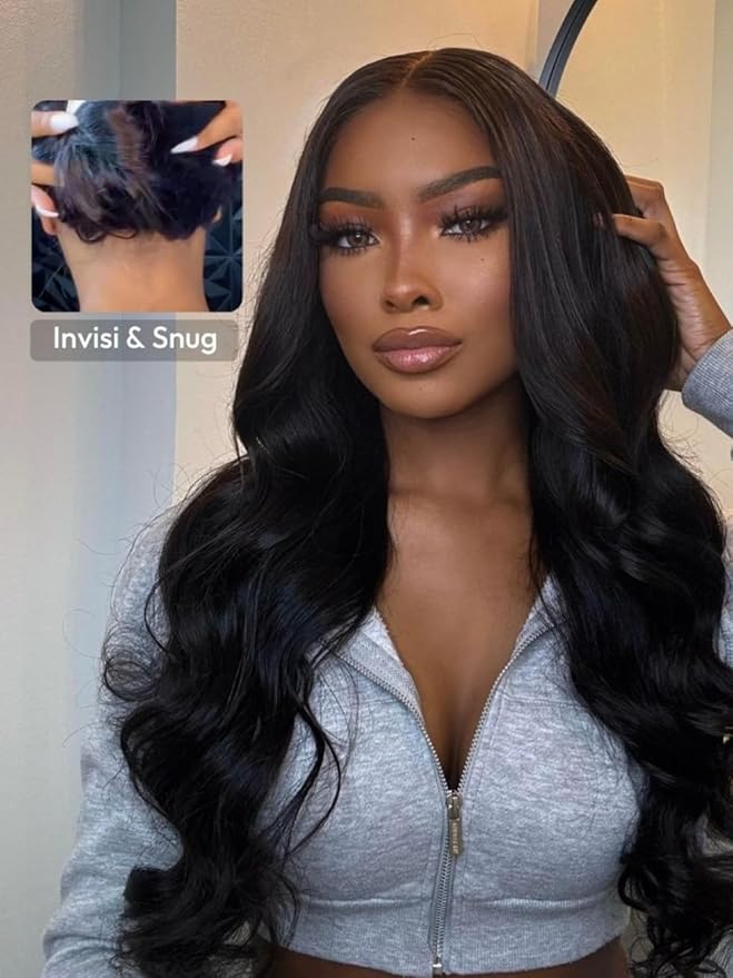 UNICE Pre Everything Glueless Drawstring Wig Body Wave 13X4 HD Pre Cut Lace Front Wigs Human Hair Pre Bleached Invisible Bye Bye Knots Wig Pre Plucked 150% Density 26inch