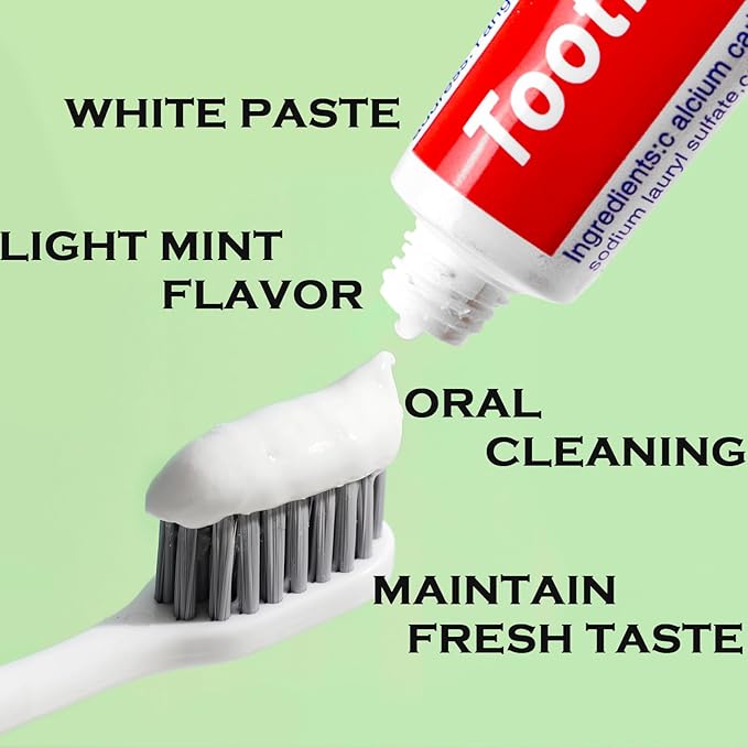 60 Tubes Bulk Travel Size ToothpasteMiniature 0.88oz(25g) Small Toothpaste Travel Size Bulk 1.3x3.93 inches Peppermint Mini Disposable Toothpaste for HotelGuestsHomelessCharity