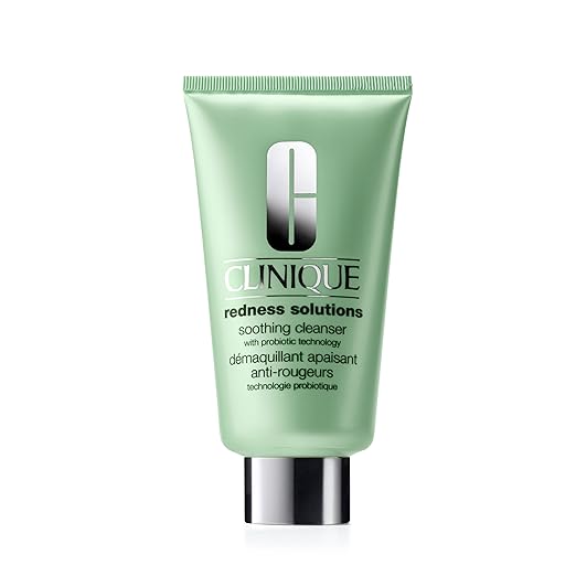Clinique Redness Solutions Soothing Oil Free Face Cream Cleanser with Probiotic Technology | Appropriate for Skin with Rosacea 5 Fl Oz