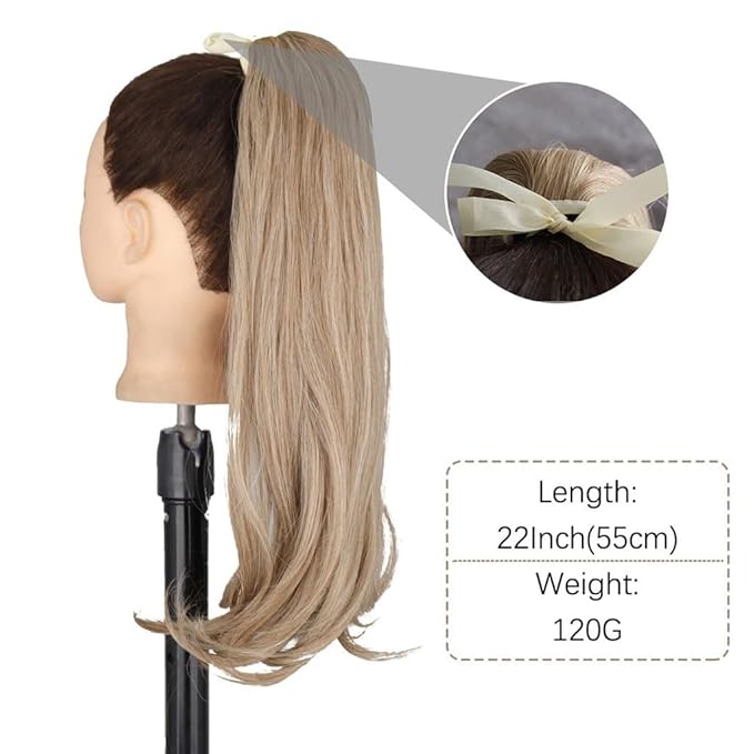 FRANCES Fake Hair Bun Synthetic Messy Bun Women Fashion Long Curly Wig Headband Style Bun Ponytail Hair Extensions Hair Comb Bun Wig Hair Accessories (Color : 12 Size : 22inches-55cm)
