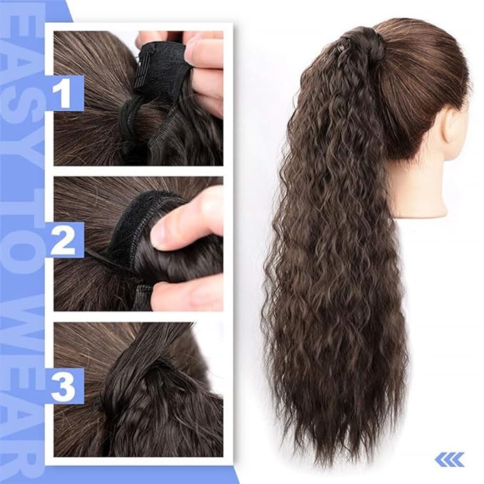 Hair Chignon Set Of 1 Synthetic Messy Bun Curly Wavy Wig Wraparound Ponytail Extensions Bun Hair Accessories for Women Hair Pieces For Women(Q19-613)