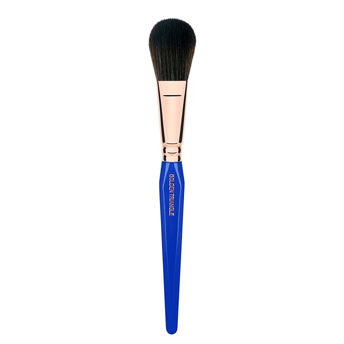 Bdellium Tools Professional Makeup Brush - Golden Triangle 964 All-Purpose Blusher - With All Vegan and Soft Synthetic Fibers For Precise Blush Application (Blue 1pc)