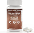 HMB and Leucine Supplement 3500mg L-Leucine HMB with Vitamin D3 Amino Acid BCAA for Men Vegan Gluten Free 90 Capsules