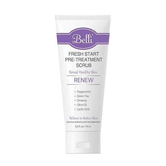 Belli Skincare Fresh Start Pre-Treatment Scrub Face Cleanser &amp Facial Scrub for All Skin Types Detoxifies Skin Dermatologist Recommended 6.5 Oz