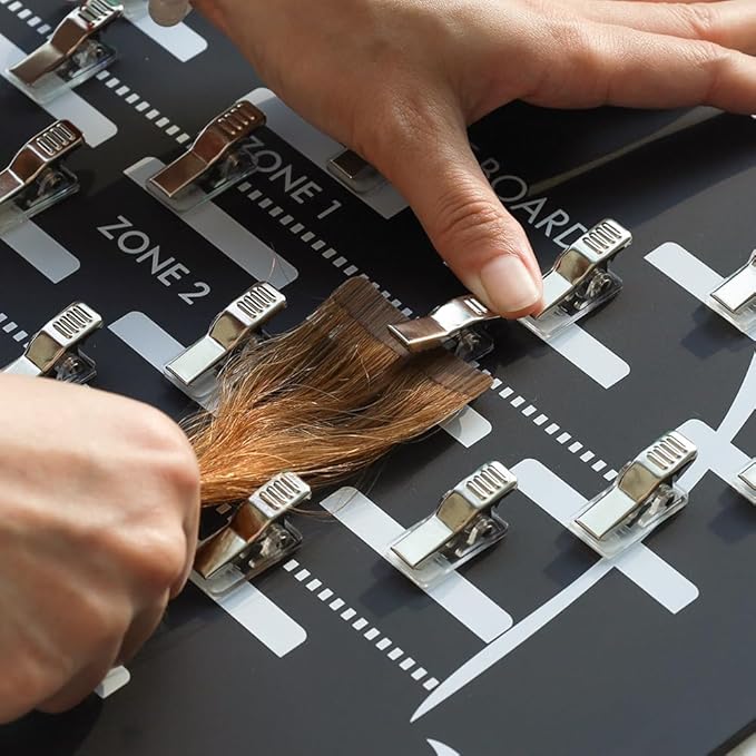 Hair Extension Tape In Placement Board Acrylic Hair Extensions Hanger Carrier Hair Display Holder Rack with Clips Clip In Wig Hairpieces