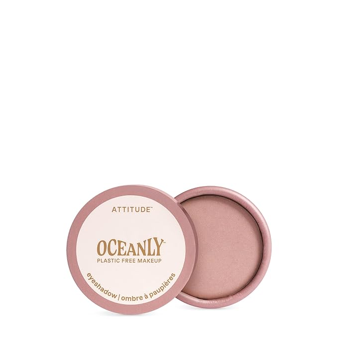 ATTITUDE Oceanly Eyeshadow EWG Verified Single Shimmer Cream Eyeshadow Plastic-Free Vegan Beauty and Makeup Pretty in Pink 0.16 Fl Oz