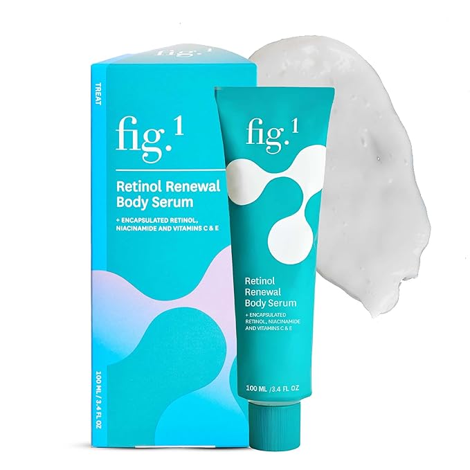 Fig.1 Retinol Body Serum ? Advanced Skin Booster for Crepey Skin Stretch Marks Anti-Aging &amp Dark Spots ? Glowing Non-Greasy Retinoid Treatment with Niacinamide Vitamin C &amp Retinol ? 3.4 oz