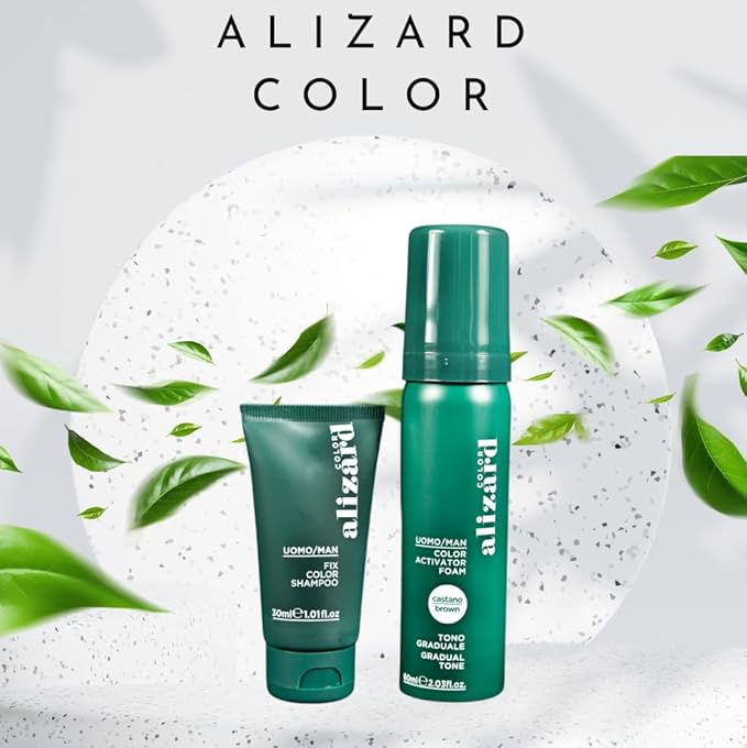 Alizard Natural Hair Color for Gray Hair Shampoo | De-Graying Foam with Hydrolyzed Collagen &amp Allatonin | Not Hair Dye - Color Activation | Grey Hair Touch Up | Men &amp Women | Instant Results -