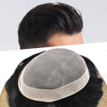 LYRICAL HAIR Toupee for Men Hair System Replacement Monofilament Mens Toupee Hairpiece Durable Poly Coated NPU Around Wig for Men Human Hair Piece Unit 120% Density 8X11 #1B Off Black
