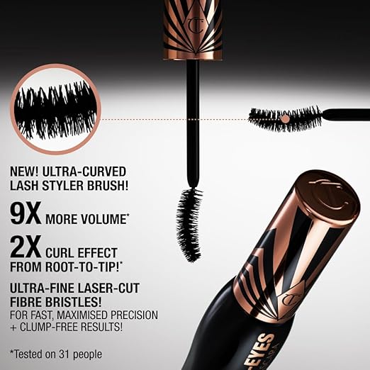 Charlotte Tilbury Exagger-Eyes Volume Mascara - Gift Set Essential - Volumizing Mascara with 28-Hour Smudge-Proof &amp Flake-Proof Wear - Perfect for Pairing with Makeup Favorites