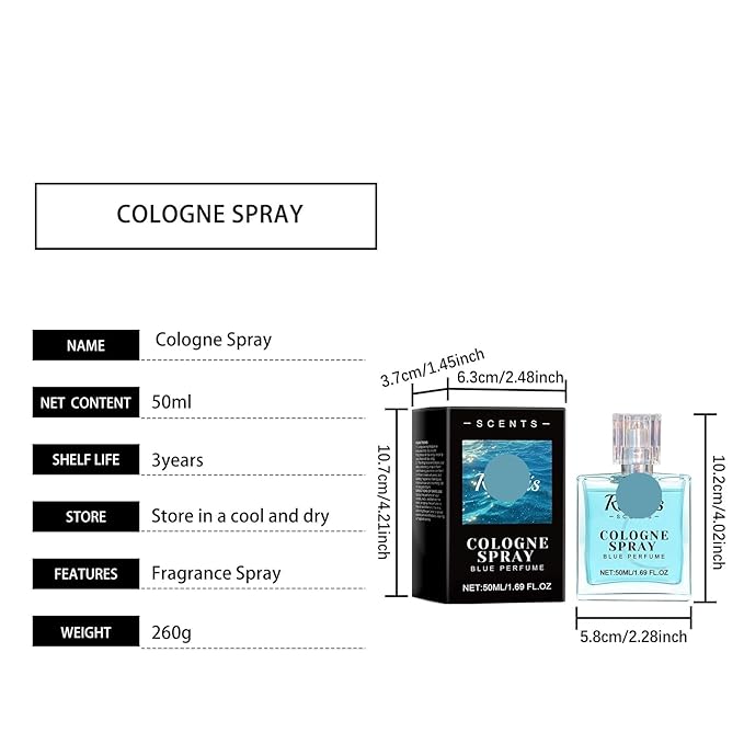 Gulong Blue Perfume - Natural Fresh Fragrance Alluring Amber Scent Long-Lasting Elegant Scent For Couples' Dates(2PCS)