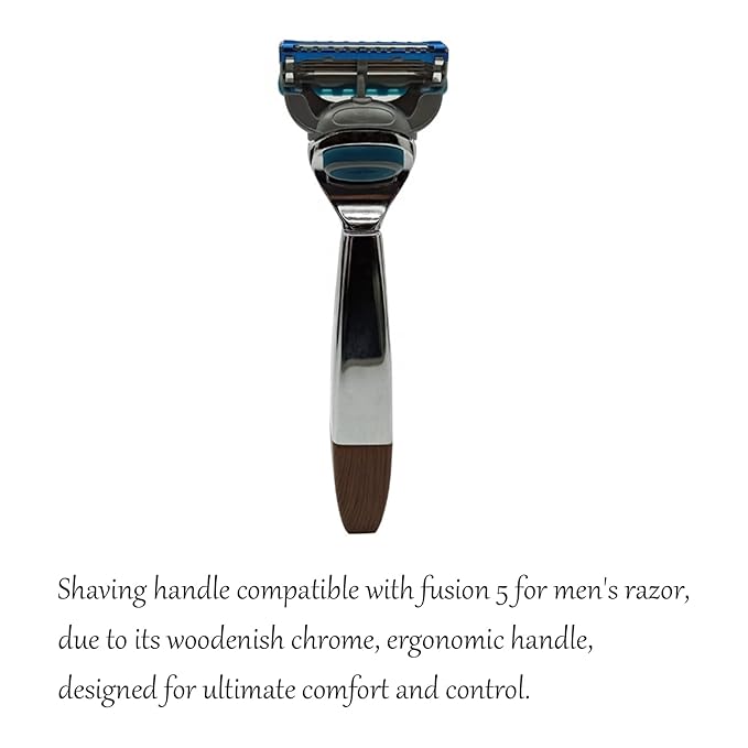 Shaving Kit with Badger Hair Shaving Brush Soap Bowl Stylish Shaving Set and StandShaving Handle Compatible with Fusion 5 Safety Razor for Men's Gift