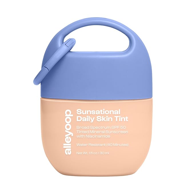 Alleyoop Sunsational Tinted Moisturizer SPF 50 for Face Broad Spectrum ? 100% Mineral Face Sunscreen with Jojoba Hydrating &amp Soothing Tinted Sunscreen Vegan &amp Cruelty-Free (Gleam)