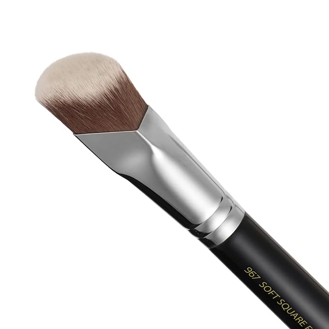 Bdellium Tools Professional Makeup Brush - Maestro Series 967 Soft Square Foundation - With All-Vegan Synthetic Fibers For Creating a Flawless Complextion (Black 1pc)