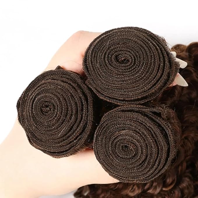 Color #30 Brown Bundles Human Hair Deep Wave 3 Bundles 22 22 22 Inch Unprocessed Brazilian Virgin Remy Light Brown Deep Wave Bundle Human Hair Extensions