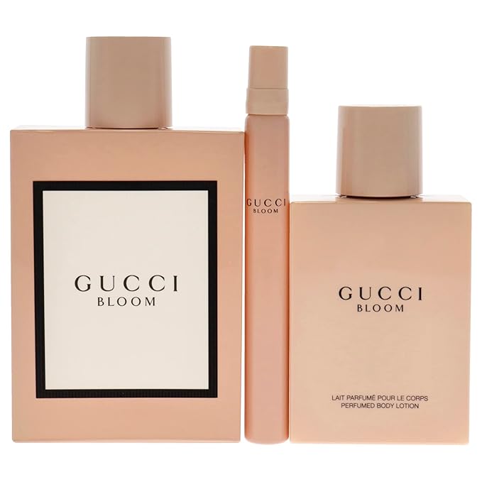 Gucci Bloom 3.3oz EDP Spray 3.3oz Perfumed Body Lotion 0.33oz EDP Spray Women 3 Pc Gift Set