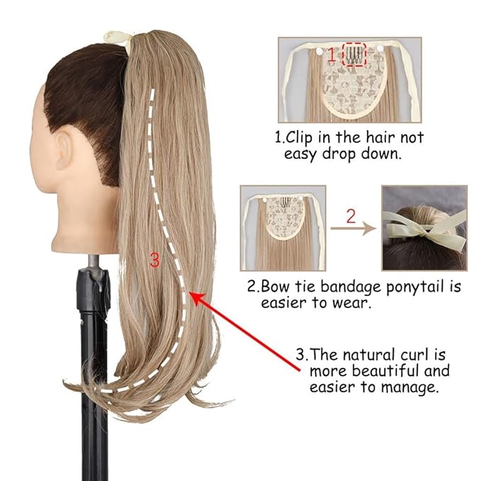 FRANCES Fake Hair Bun Synthetic Messy Bun Women Fashion Long Curly Wig Headband Style Bun Ponytail Hair Extensions Hair Comb Bun Wig Hair Accessories (Color : 12 Size : 22inches-55cm)