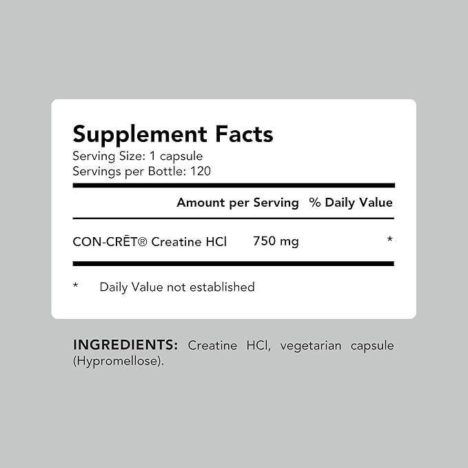 AMANDEAN Creatine HCl Pills. American Made CON-CRET. 120 Capsules. 7X Concentrated vs Monohydrate Powder. No Bloat. Muscle Energy Cognitive Recovery Support for Men &amp Women. Gluten Free Non-GM