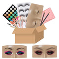 Makeup Practice Face Board Resusable 3D Makeup Mannequin Face Eyes Makeup Practice Face with Makeup Kit for Makeup Student and Beginner to Practice Eyeshadow Eyeliner Eyebrow Makeup &amp Lash Exten