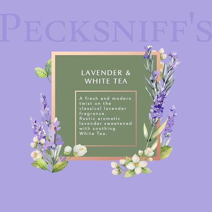 Pecksniff's Handwash Soap and Lotion Set Stress Reducing Aromotherapy Cleanser That Leaves Hands Soft and Lightly Scented (Lavender and White Tea Black Caddy)