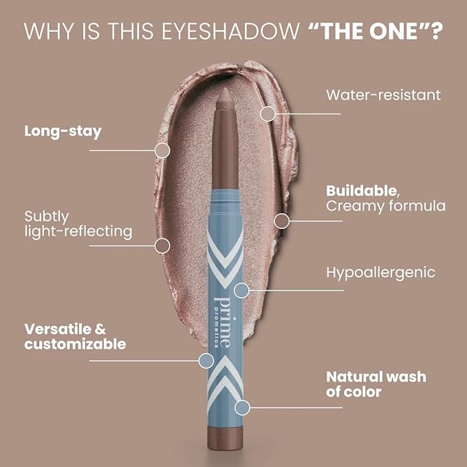 PRIME PROMETICS PrimeEyes Eye Brightener for Mature Women ? Creamy Eye Shadow Sticks ? Easy Application Quick Eye Lift Effect ? Hypoallergenic Long Wear Water-Resistant (Afterglow)