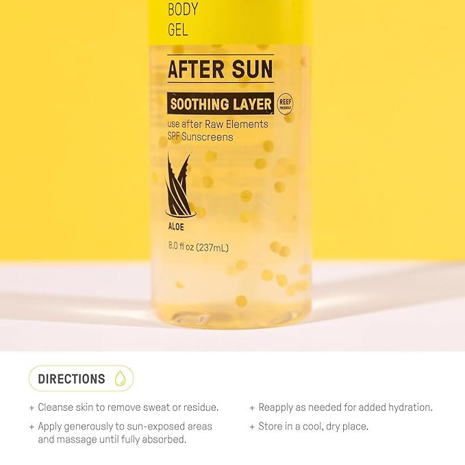 Raw Elements After Sun Body Gel Skin Care with Aloe Balls 2PK