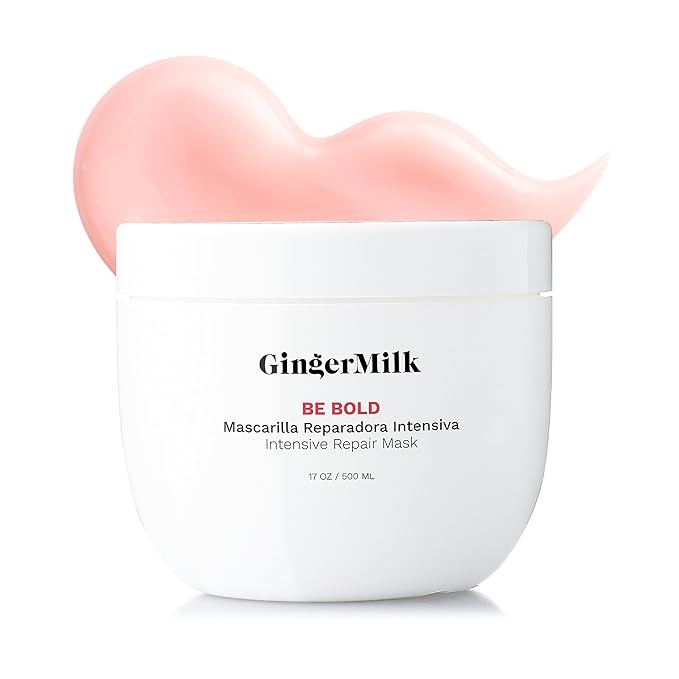 Ginger Milk Natural Care Intensive Repair Hair Mask for Dry / Damaged Hair due to Coloring Chemical Processes hot styling tools and dryers | BE BOLD