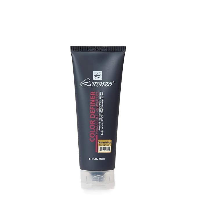 L Lorenzo Color Definer Cellophane 8.11fl.oz/240ml | Peroxide &amp Ammonia Free | Glossy hair Brilliant color without Damaged Hair | Stain Remover Inside (Honey Wheat 240ml / 8.11Fl.Oz)
