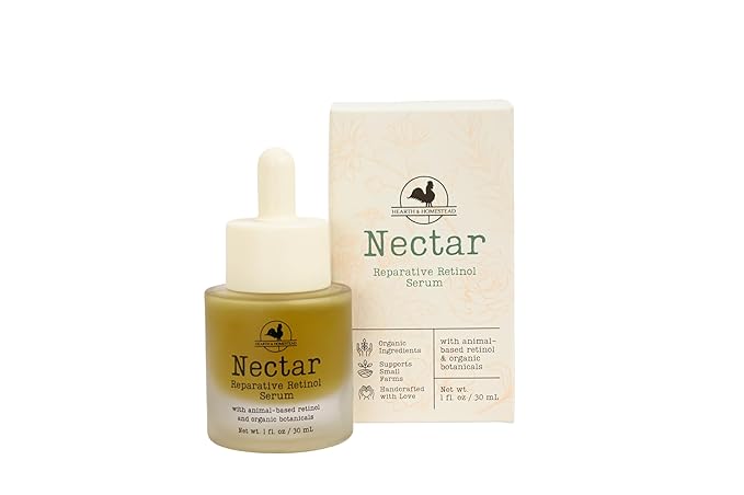 Nectar Natural Retinol Serum by Hearth &amp Homestead ? Fermented Cod Liver Oil Grass-Fed Tallow &amp Emu Oil ? Nutrient-Rich Facial Oil for Smooth Healthy Skin ? 1 fl oz