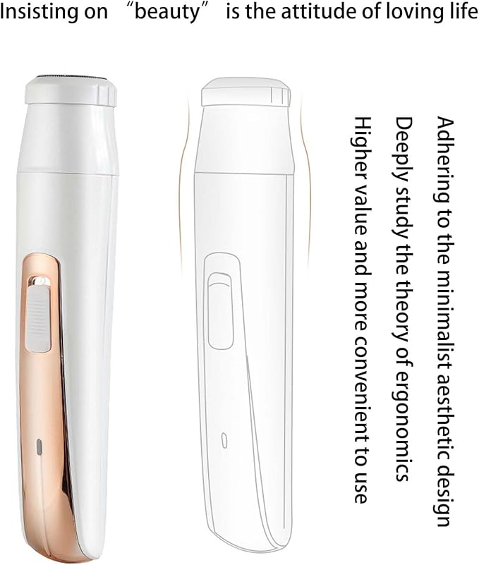Womens Electric Razor Face Shaver Facial Hair Remover Electric Bikini Trimmers for Legs Travel Razor for Eyebrow Ear Nose Hair Lip Beard Armpit (Gold 4 in 1
