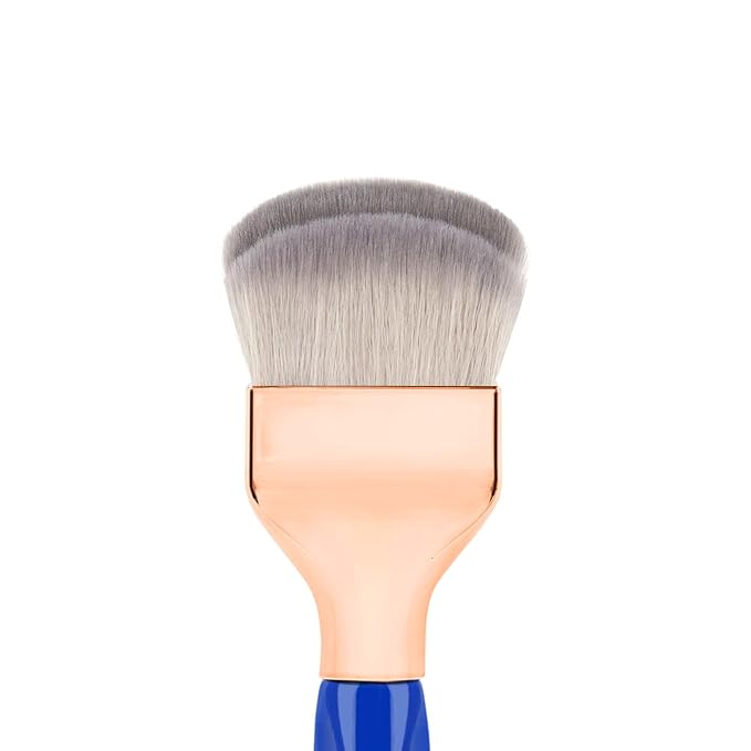 Bdellium Tools Professional Makeup Brush - Golden Triangle 972 Large Rounded Double Dome Blender - With All Vegan and Soft Synthetic Fibers For Foundation Application &amp Blending (Blue 1pc)