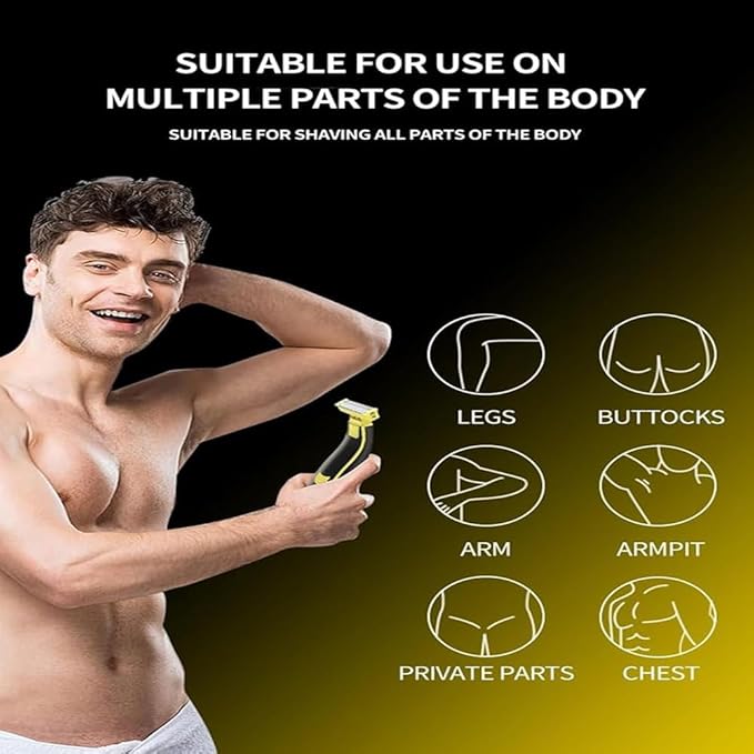 Ailsion Wet and Dry Shaver Electric Razor for Men and Women Shaver for Body Hair Multifunctional Grooming Tool Men's and Women's Electric Shaver for Shaving Pubic Hair (a set) 1