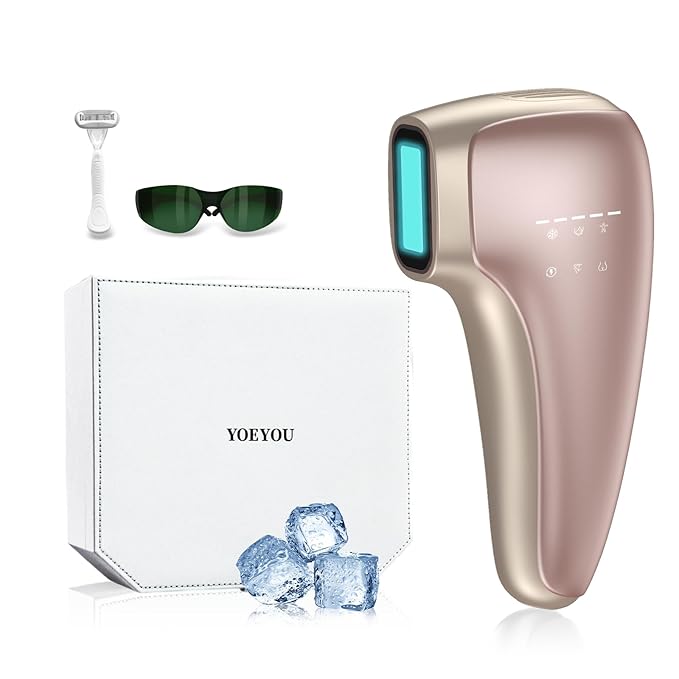 Painless IPL Laser Hair Removal for Women &amp Men 39°F Sapphire Ice Cooling Technology At-Home Laser Hair Removal Device for Face Armpits Legs Bikini &amp Whole Body Long-Lasting Results