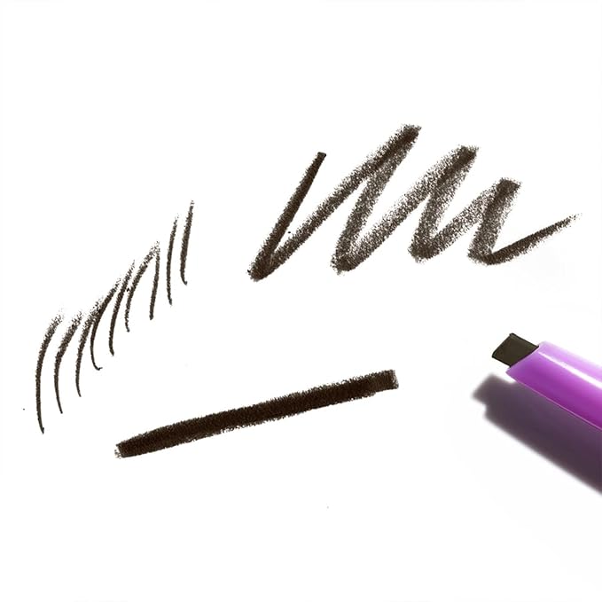 Kosas Brow Pop - Longwear Eyebrow Makeup Dual-Sided Defining Pencil with Castor Oil for Soft Natural Look of Real Hair - Brown Black