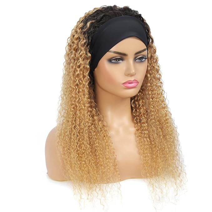 32 Inch 1B27 Ombre Headband Wig Human Hair 150% Density Grade 8A Unprocessed Brazilian Virgin Hairs Machine Made Honey Blonde Water Wave Headband Wig Human Hair For Woman