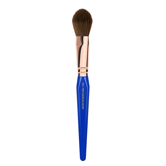 Bdellium Tools Professional Makeup Brush - Golden Triangle 960 Precision Blusher - With All Vegan and Soft Synthetic Fibers For Applying Blush (Blue 1pc)