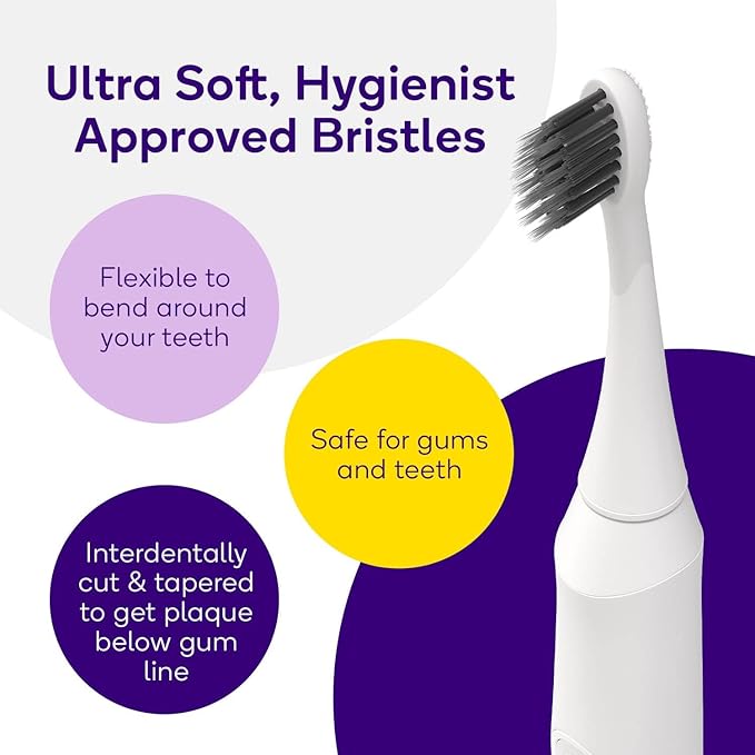 Burst Original Sonic Electric Toothbrush for Adults (White) | Soft Bristles | Deep Clean Stain &amp Plaque Removal | 3 Modes: Teeth Whitening Sensitive &amp Massage