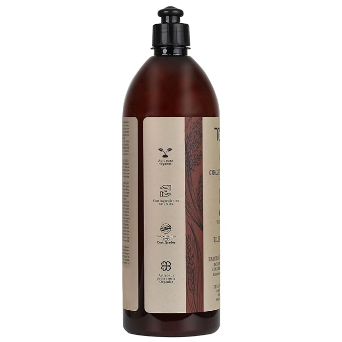 Tahe Organic Care Oxygenated Emulsion for Hair Coloring Mix For Difficult Gray Coverage. ECO-certified and Animal Friendly ingredients. (30 Vol 900ml)