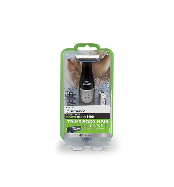 Philips Norelco Bodygroom Series 1100 BG1026/60 Showerproof Body Hair Trimmer and Groomer for Men