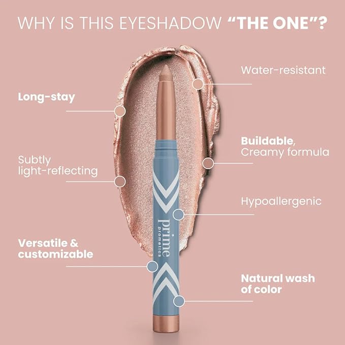 PRIME PROMETICS PrimeEyes Eye Brightener for Mature Women ? Creamy Eye Shadow Sticks ? Easy Application Quick Eye Lift Effect ? Hypoallergenic Long Wear Water-Resistant (Stardust)