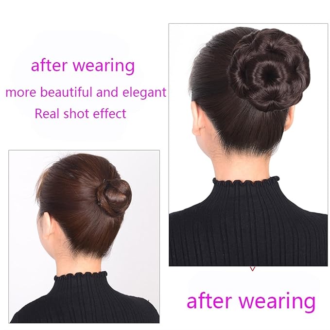 Hair Accessories 1 Pack Synthetic Bun Ponytail Bun Fancy Curly Hair Bun Claw Clip Ponytail Hair Extension Women Bun Wig Hair Pieces For Women(1pcs-03)