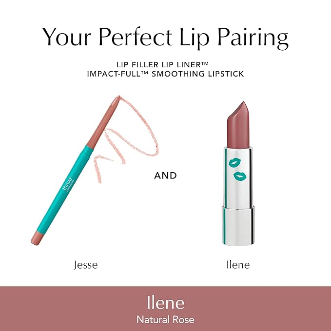 Thrive Causemetics Impact-FULL Smoothing Lipstick Moisturizing Lip Makeup Essential with Health & Beauty > Health Care > Vitamins & Supplements > Vitamins > Vitamin E Lightweight Creamy Lipstick for Women Long Lasting Vegan Shade Ilene (Natural Rose)