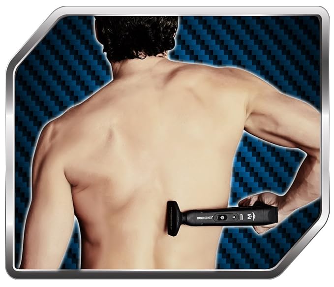MANGROOMER Lithium Max Plus+ Back Hair Shaver (New 7th Generation) Complete Attachment Head With Shock Absorber Neck &amp New 50% wider Blade Design