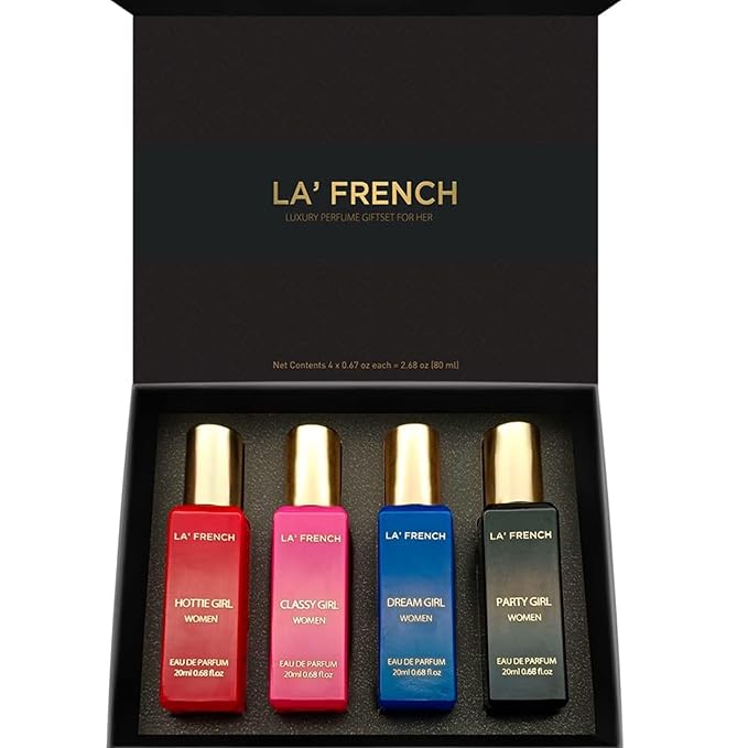 La Frenche Luxury Perfume Gift Set For Her Perfume for Women - Perfumes Gift Hamper for Girls Long-Lasting and Luxurious - Best Long-Lasting Set of 4 (20g Each)