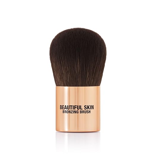 Charlotte Tilbury Beautiful Skin Bronzer Brush - Blending Brush with Densely Packed Bristles for Seamless Bronzer Application - Expert Buffing &amp Blending Tool for Cream Formulas