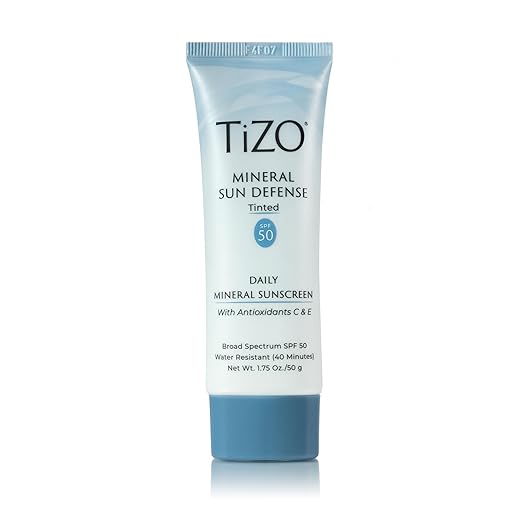 TiZO® Mineral Sun Defense | Tinted | Broad Spectrum SPF 50 | UVA and UVB protection | Gentle protection for daily use | All Skin Types | 1.75 oz/50 g