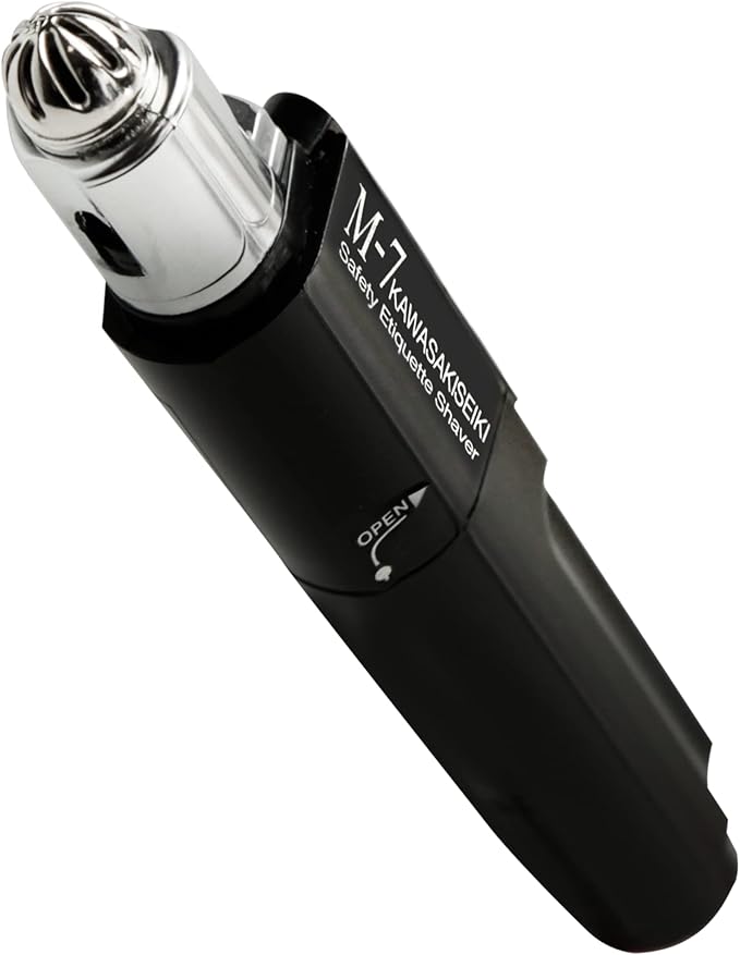 M-7 Nose Hair Trimmer ? Multifunctional Nose Ears and Eyebrows Hair Trimmer for Men with Nickel Sterilized Coating and Self-Cleaning Water Resistant Design ? Travel Pouch Included